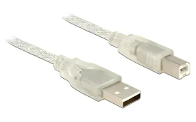 DeLock USB-A - USB-B / Kabel / USB 2.0 / 3 m / transparentní (83895)