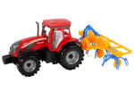Mamido Traktor s třecím pohonem a se shrnovačem sena červený