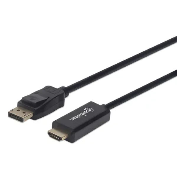 Manhattan DisplayPort - HDMI černá / Propojovací kabel / DP 1.2 / 4K 60Hz / 1,8 m (153201)