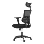 Kancelářská židle, potah černá látka a černá síťovina MESH, houpací mech.