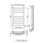 CERANO - Elektrický sušák ručníků Domenico - 128 W - černá matná - 860x550 mm LIV-ER-8-55