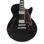 D'Angelico Premier SS Single Cutaway Stop-Bar Tailpie CE Black Flake
