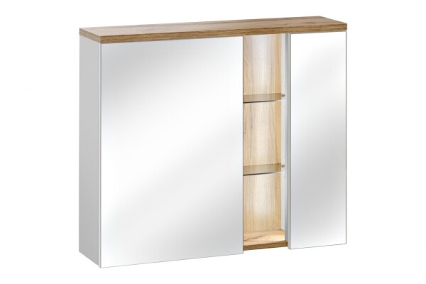 COMAD - Zrcadlová skříňka 80cm 2 dvířka BAHAMA WHITE 5907611648384