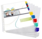 Euroobaly s rozlišovačem, transparentní A4, 90 micronů, 12 částí, VIQUEL