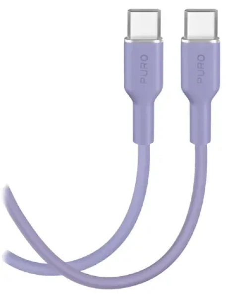 Puro Soft Lavender Blue / Datový kabel / USB-C - USB-C / 25 W / 1,5 m
