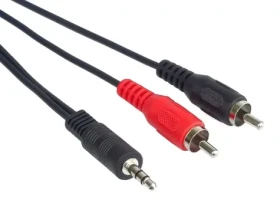 PremiumCord kabel Jack 3.5mm - 2x CINCH černý / Kabel / 3.5mm Jack (M) - 2x CINCH (M) / 1,5 m (kjackcin015)