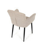 Židle jídelní, snadno čistitelná krémová látka, černý matný lak, kovové nohy