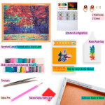 Antistresové omalovánky TSvetnoy TSvetnoy, LG229e, Diamond painting - diamantové malování, 40 x 50 cm, Podzimní les