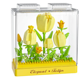 Stavebnice mini KOCO Tulipány plast 295ks v krabičce 11x12x5cm