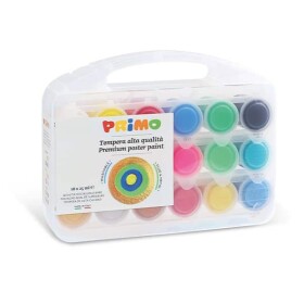 PRIMO Temperové barvy v kelímku sada 18 x 25 ml plastový box