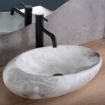 REA Umyvadlo na desku Roxy Stone 49x31 šedé REA-U6651