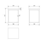 SAPHO - SKA stolička 30x41x30cm (SKA401), černá mat/dub SKA190