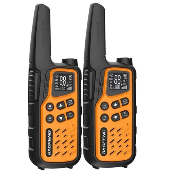 Baofeng BF-T25E oranžová / 2x vysílačka / PMR / LCD / dosah až 10 km / 16 kanálů (5904921481892)