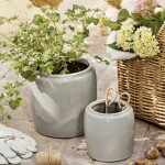 Ib Laursen Keramický obal na květináč Saigon Grey Small Menší, šedá barva