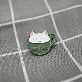 Pinarna.cz Catffee - bílá kočička v zeleném hrníčku