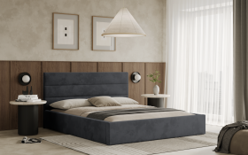 FRONTI Postel LIVO 180x200 tmavěšedá s úložným prostorem
