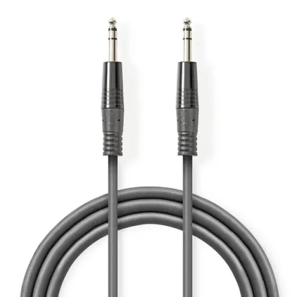 Nedis Stereo Audio kabel jack 6.35 mm (M) - jack 6.35 mm (M) 1.50 m tmavě šedá (COTH23020GY15)