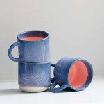 Studio Arhoj Porcelánový hrnek Ocean Flamingo 70 ml, modrá barva, porcelán