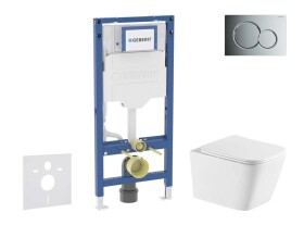 GEBERIT - Duofix Set předstěnové instalace, klozetu Arkas I a sedátka softclose, tlačítko Sigma01, lesklý chrom SANI11CA1170