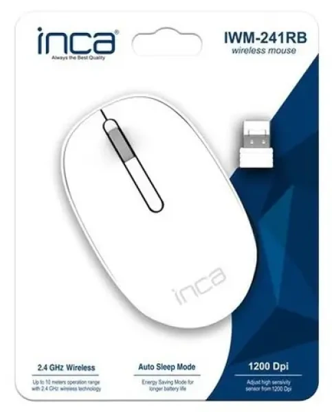 INCA IWM-241RB bílá / Myš / Bezdrátová 2.4 GHz / 1200 DPI / 3 tlačítka (IWM-241RB)