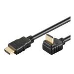 PremiumCord HDMI High Speed + Ethernet kabel, zlacený zahnutý konektor 270° 2m (8592220011482)