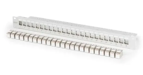 DIGITUS DN-91410-24 / Patch panel / 24x RJ-45 / Cat6A stíněný / 1U / šedý (DN-91410-24)