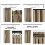 Sametový závěs FILUMI tmavě béžový 140 x 250 cm 1 ks