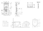 GEBERIT - Duofix Set předstěnové instalace, klozetu Oudee a sedátka softclose, tlačítko Delta50, matná černá SANI11CA5160