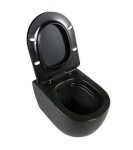CALANI - Závěsná WC mísa LOYD černá včetně sedátka CAL-C0020