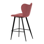 Židle barová, červená látka, černá podnož