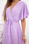 Šaty s vrstveným výstřihem světle fialová UNI