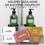 Sada nálepek HOME 40x24mm, samolepky na kořenky, sešity, nálepky do domácnosti