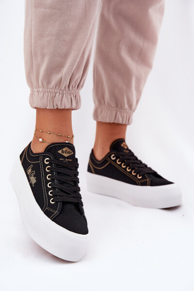 Dámské textilní tenisky na platformě Lee Cooper LCW-25-31-3431L černé 40