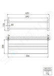 STEINBERG - 450 Polička s držákem ručníků, délka 62 cm, chrom 450 2750