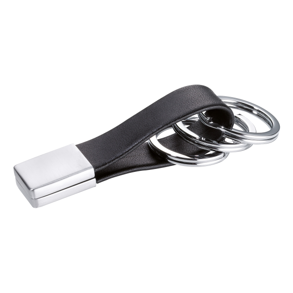 TROIKA klíčenka - s koženým poutkem \"Twister\", kovová, mix barev