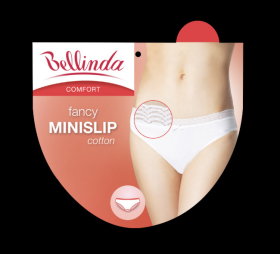 Dámské kalhotky s krajkou FANCY COTTON MINISLIP - BELLINDA - světle růžová M