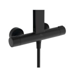 IDEAL STANDARD - Ceratherm ALU+ Sprchový set s termostatem, 26x26 cm, 2 proudy, hedvábná černá BE210XG