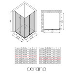 CERANO - Sprchový kout Volpe Duo L/P - 6 mm - černá matná, transparentní sklo - 90x100x190 - zalamovací CER-213765
