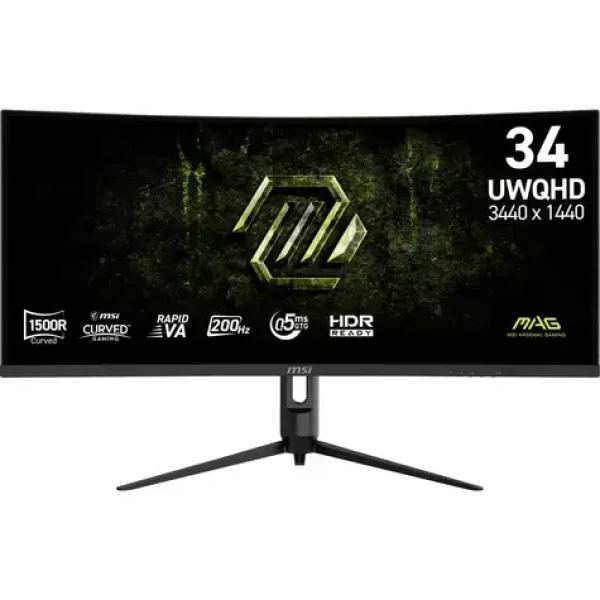 34" MSI MAG 342CQRFDE E20 černá / Herní monitor / UWQHD / VA / 200Hz / 0,5ms / 21:9 / HDMI+DP (9S6-3DB64H-090)