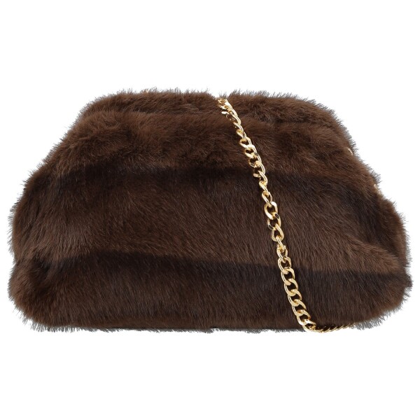 Stylová dámská plyšová crossbody kabelka Bateia, coffee
