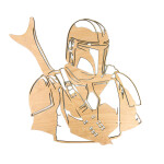 Dřevěná nástěnná dekorace Star Wars Mandalorian