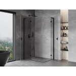 MEXEN/S - Mist-H L Duo sprchový kout dveře křídlové 105 x 95, transparent, černá 8A5L-105L-095P-70-00