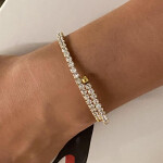 ELENYS Lumina – pozlacený náramek 18K žluté zlato Délka náramku: Průměr 5,2 cm / Pro zápěstí 16-18 cm