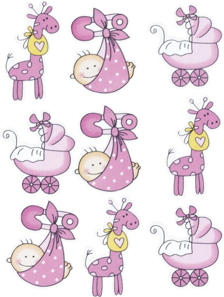 Dřevěné ozdoby baby růžové