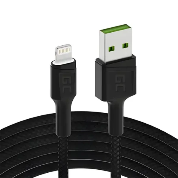 Green Cell GC Ray KABGC05 černá / Datový kabel / USB-A - Lightning / 1,2 m / LED podsvícení (KABGC05)