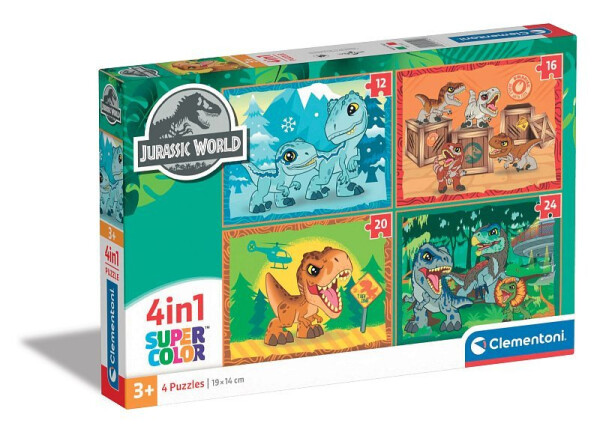 Puzzle Jurský svět 4v1 (12+16+20+24 dílků)