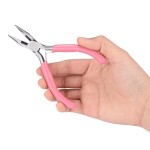 Půlkulaté kombinovací kleště z karbonové oceli - růžové - 12 x 5 cm - 1 ks