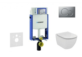 GEBERIT - Kombifix Modul pro závěsné WC s tlačítkem Sigma01, matný chrom + Ideal Standard Tesi - WC a sedátko, Aquablade, SoftClose 110.302.00.5 NU3