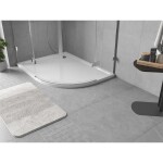 MEXEN - Flow Sprchová vanička čtvrtkruh asymetrická slim levá 100 x 90, bílá lesk 46Q109010L