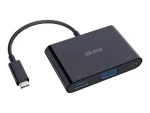 Akasa AK-CBCA02-15BK Konvertor Type-C na VGA s USB 3.0 Type-A port (4710614537040)